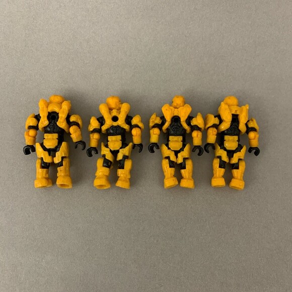 Mega Bloks Halo Yellow Figures Spartans Lot of 4 - Picture 2 of 4